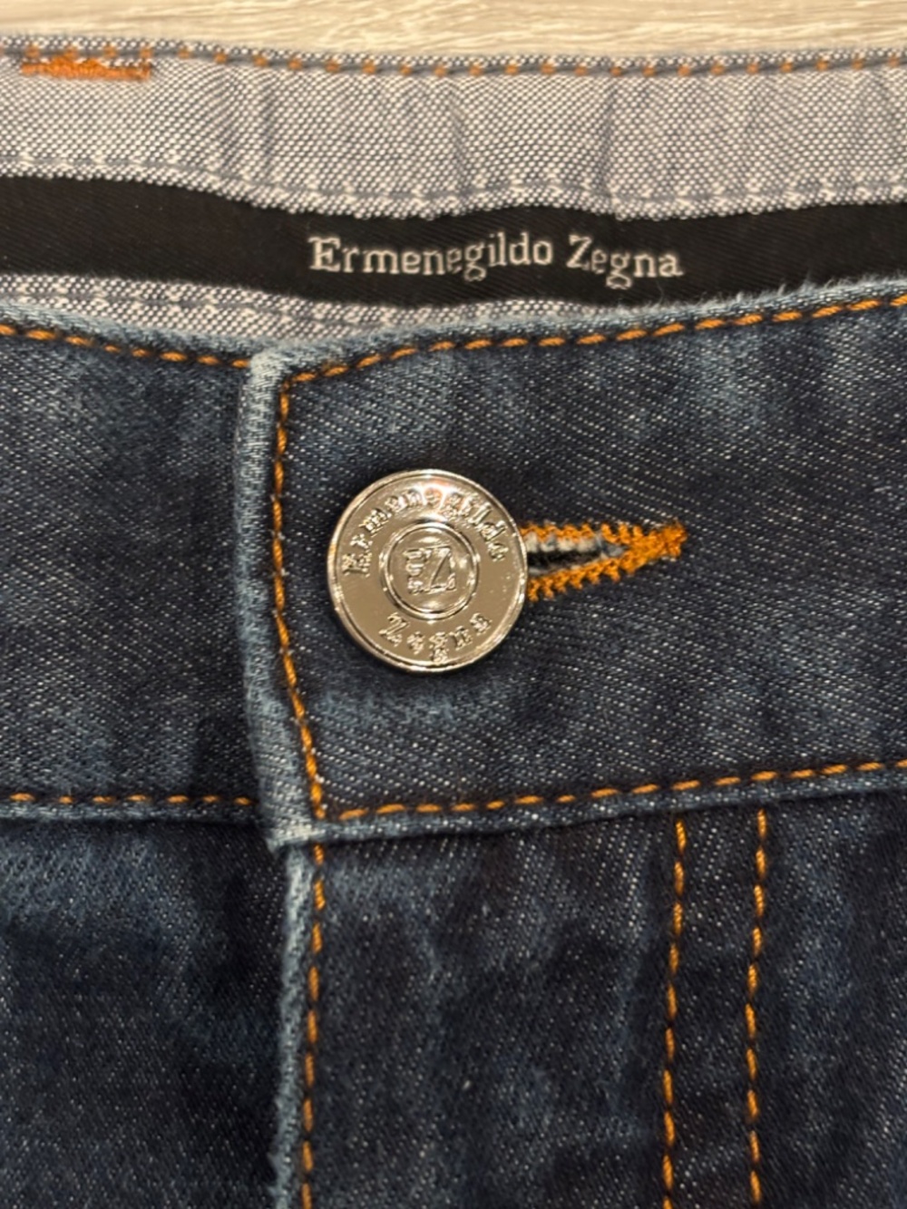 Ermenegildo Zegna Jeans Mens 33x31 Cotton Denim Straight Leg Slim Indigo Italy - Picture 3 of 9